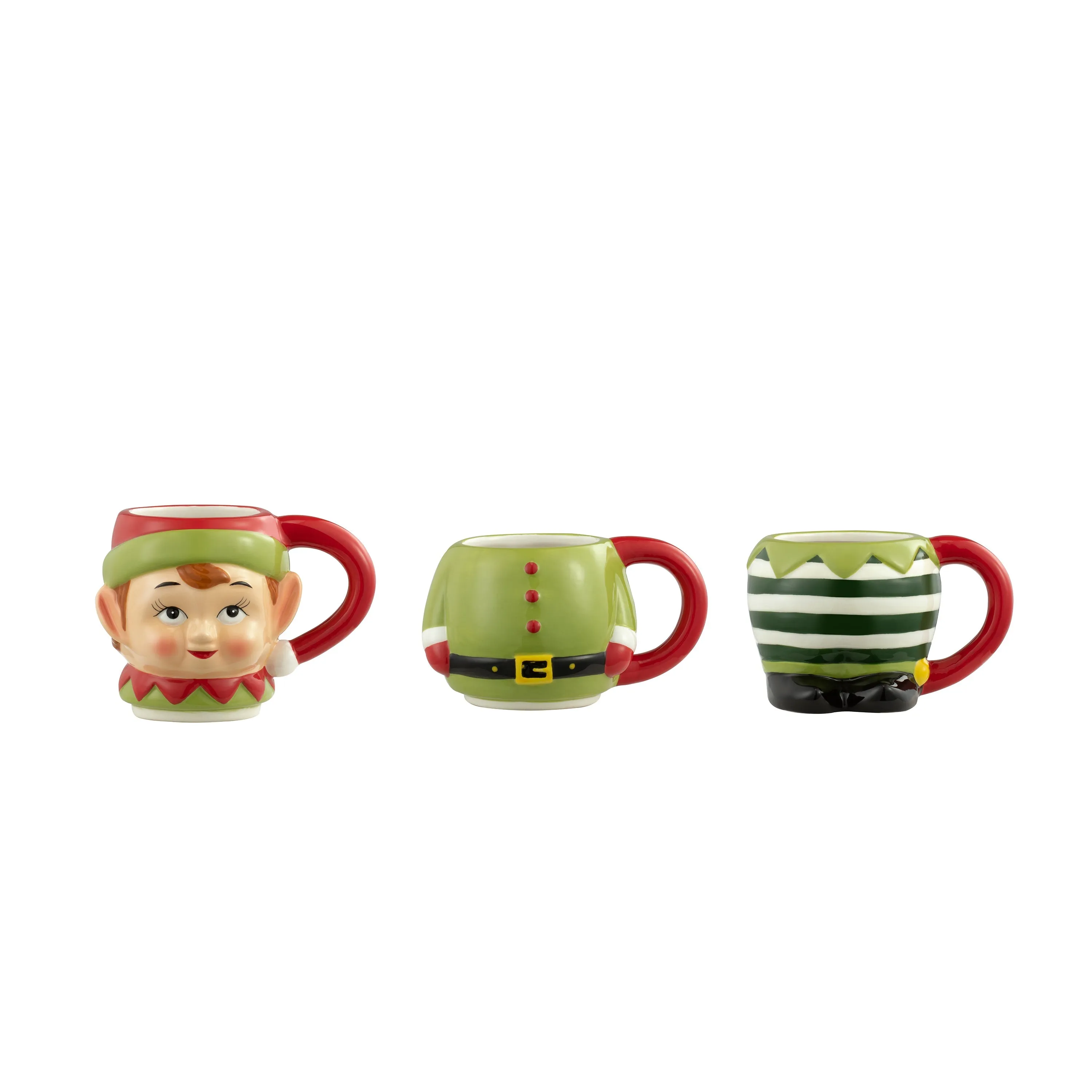 12 oz. Set of 3 Ceramic Stacking Mugs - Elf