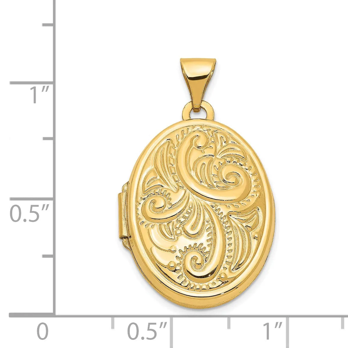 14k Yellow Gold Domed Oval Locket