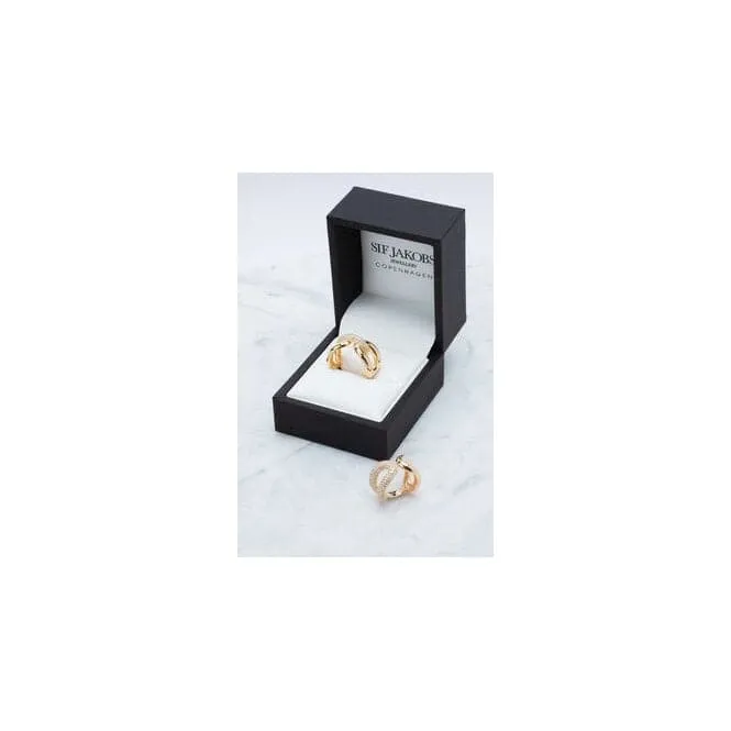 18k Gold Plated Capri Tre Ring SJ-R62016-CZ-SG