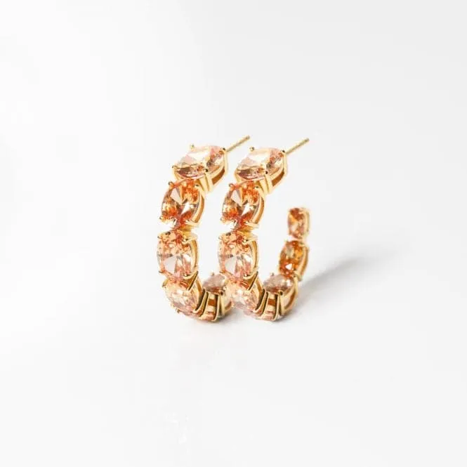 18k gold plated Ellisse Creolo Grande Earrings SJ-E2330-CHCZ-YG