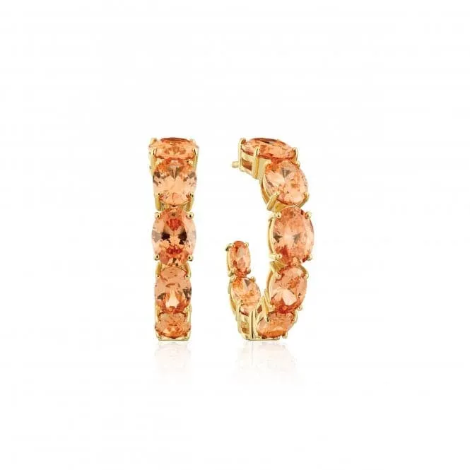 18k gold plated Ellisse Creolo Grande Earrings SJ-E2330-CHCZ-YG