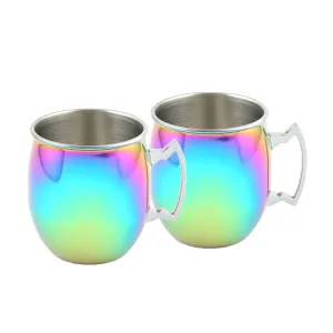 20 Oz Rainbow Moscow Mule Mugs, Set Of 4