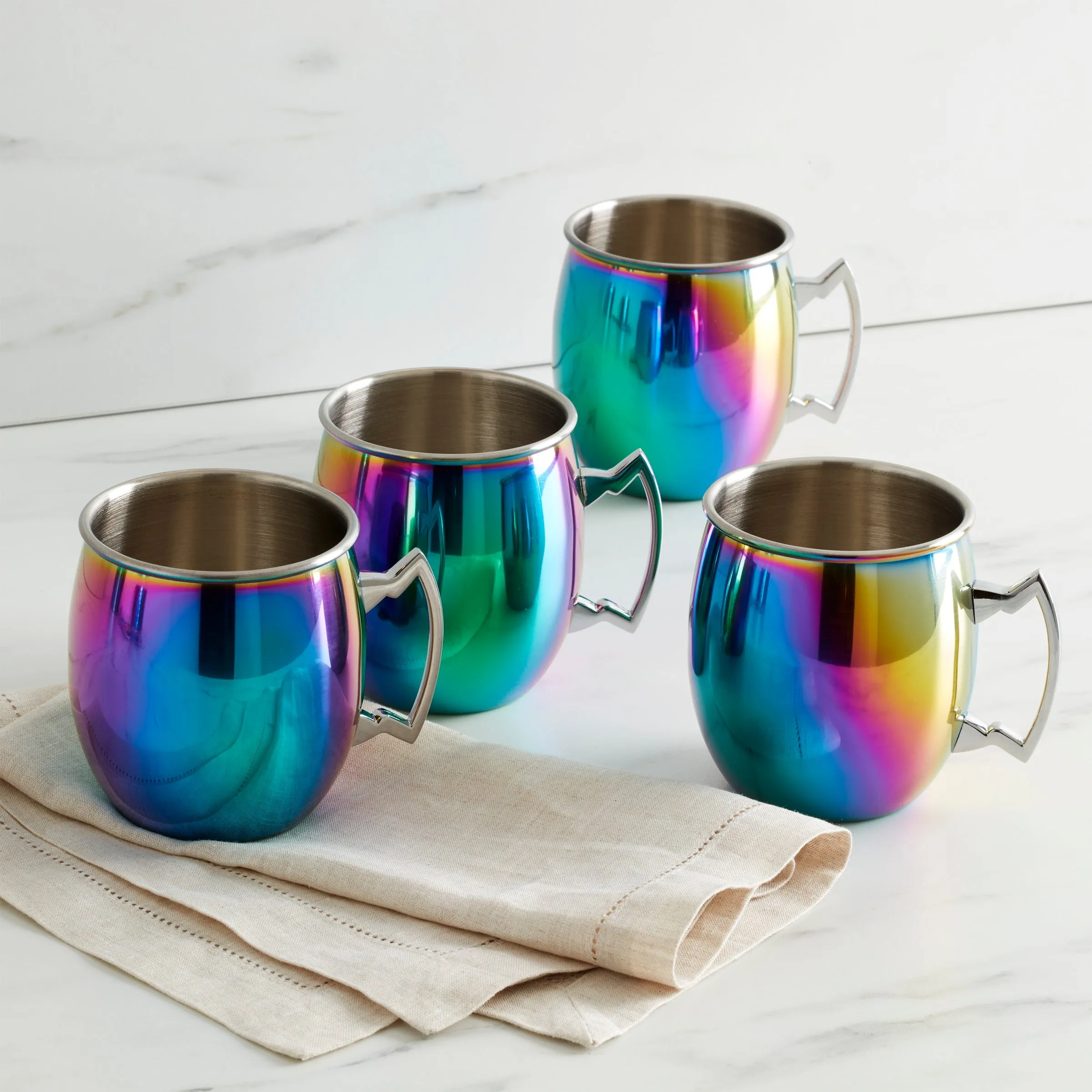 20 Oz Rainbow Moscow Mule Mugs, Set Of 4