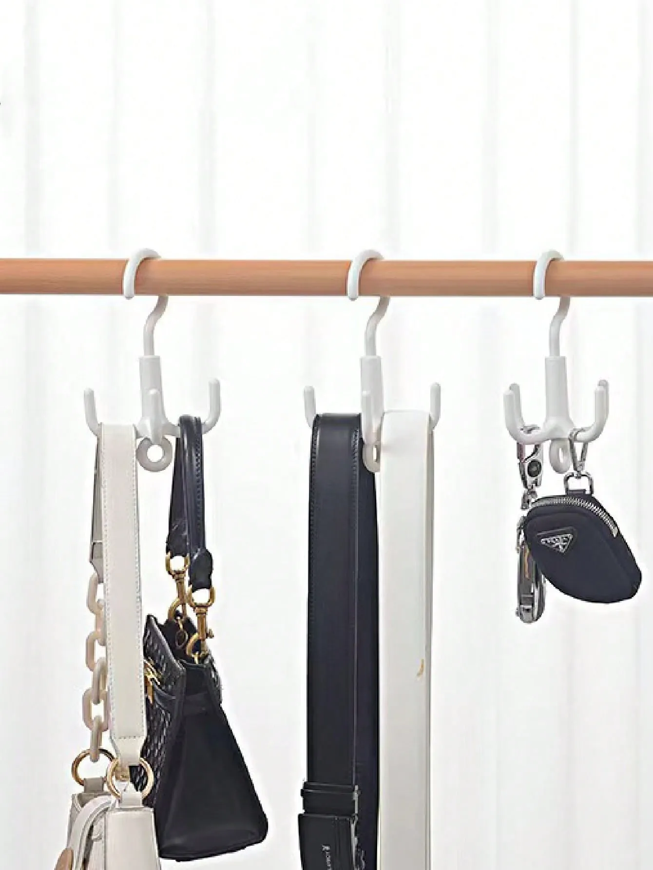 4-Hook Rotating Storage Solution for Clothes and Accessories