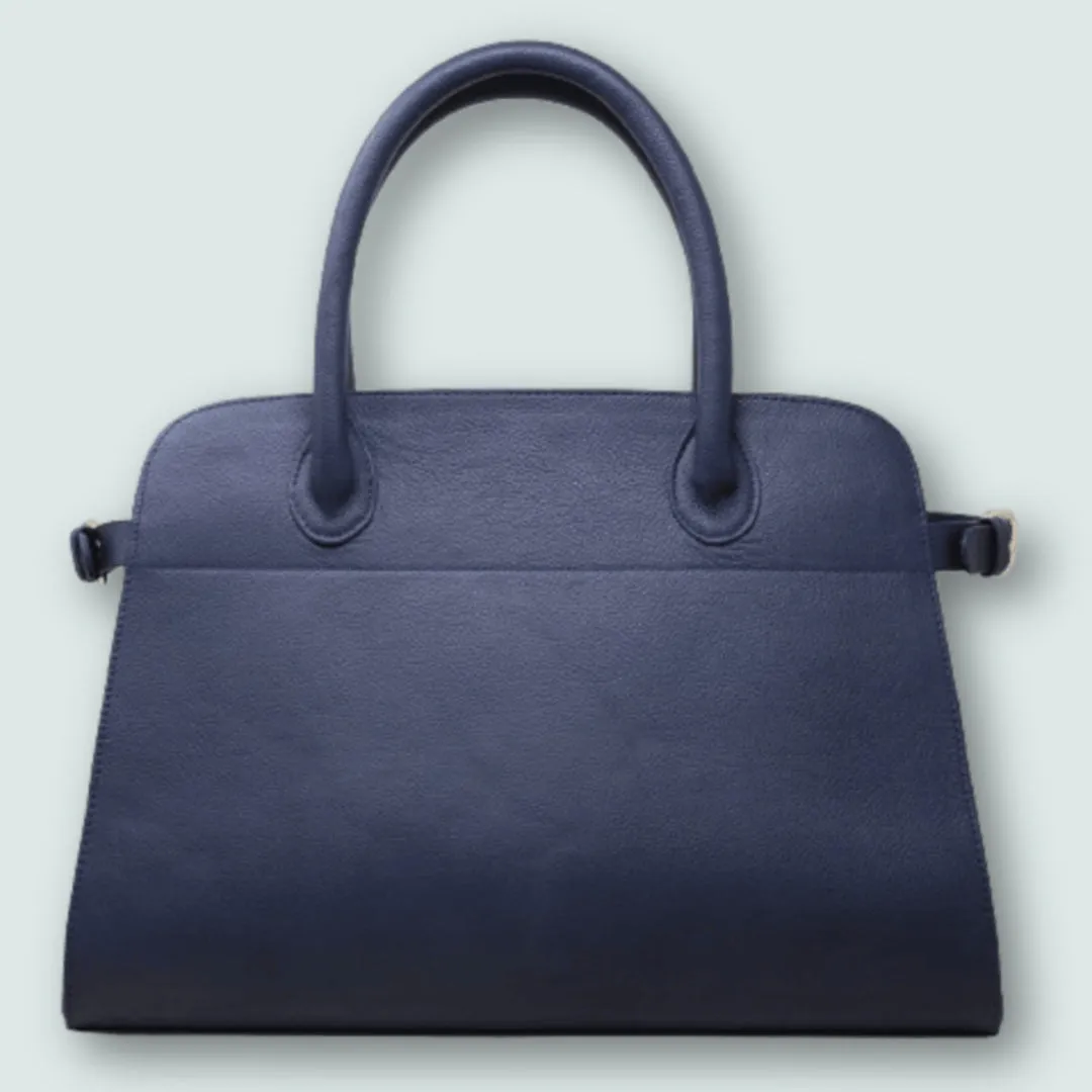 90 Feet Sarah Midnight Blue Genuine Leather Tote