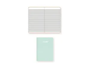 A5 Hard Cover Notebook, Single Ruled, Round Corner - 100 Sheets - Light Green (FSNBA5SL303)