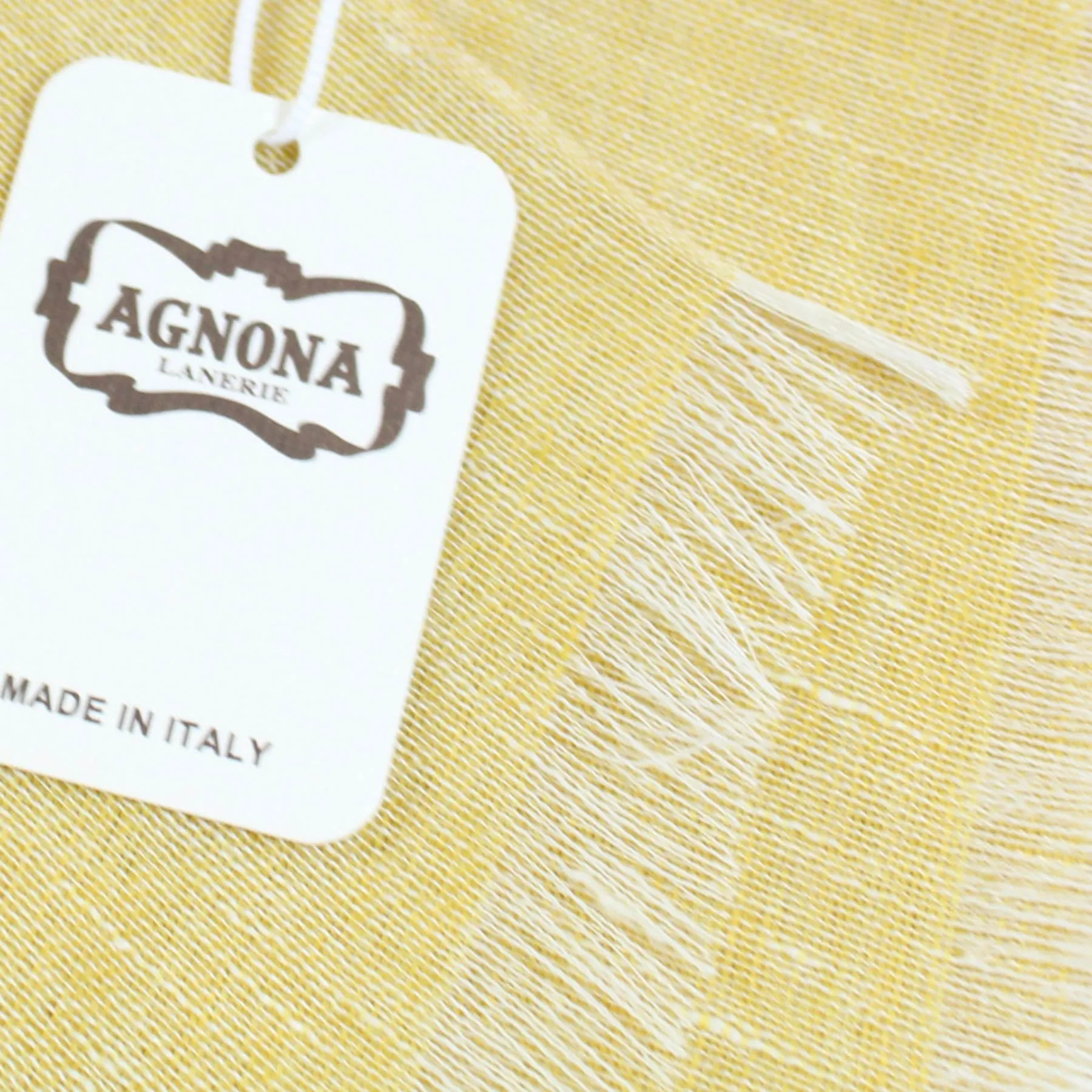 Agnona Scarf Yellow Design - Luxury Linen Shawl - FINAL SALE