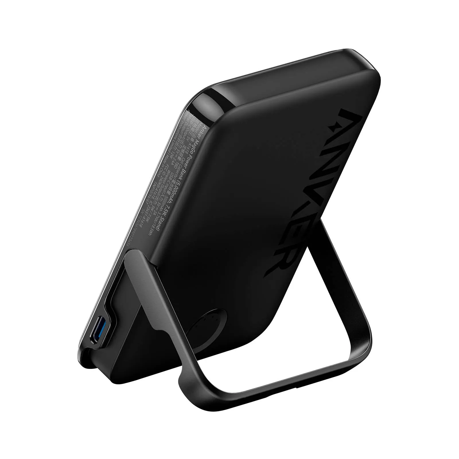 Anker 322 Mag-Go 5K mAh 7.5W Power Bank W/Built-In Stand - Black