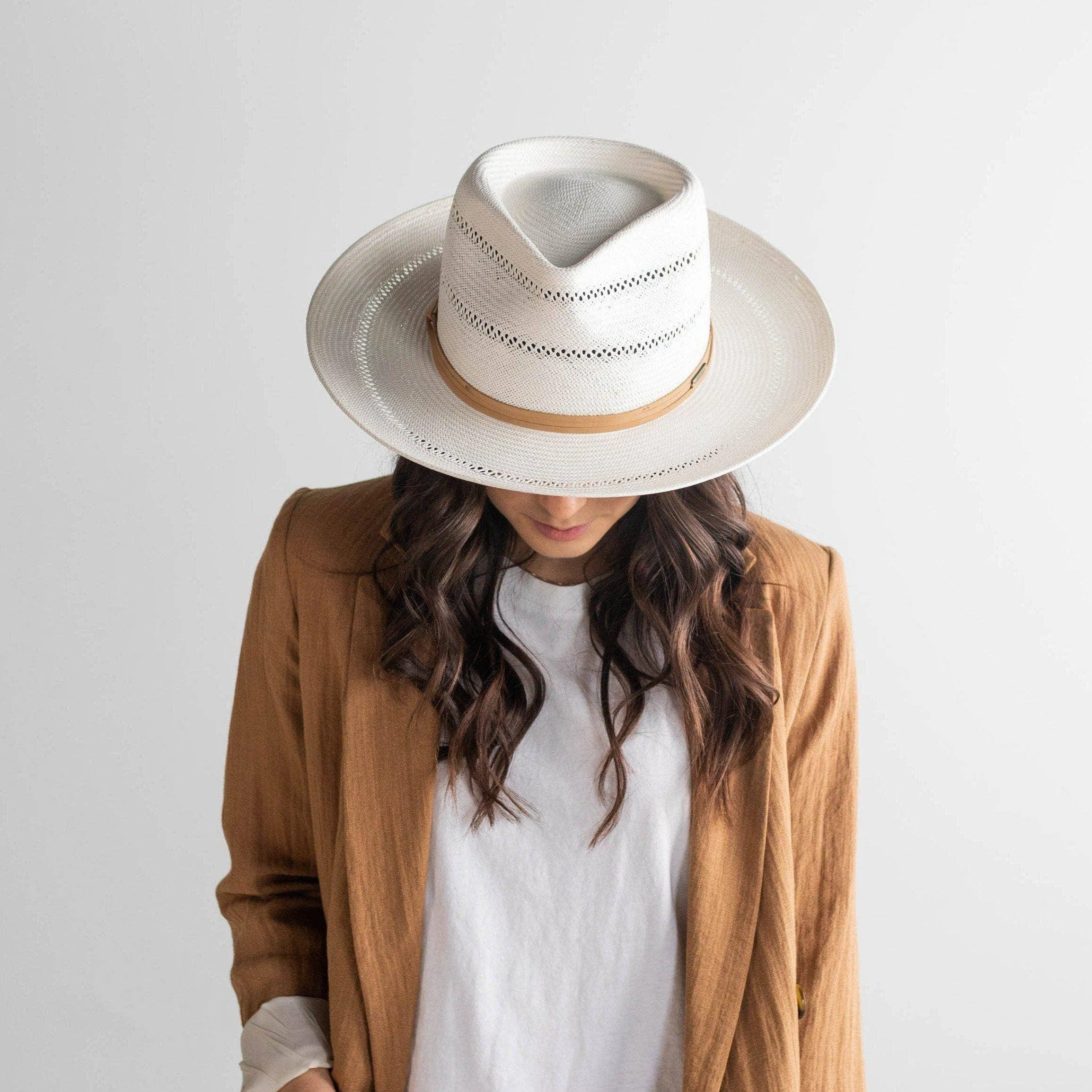 Arlo Straw Teardrop Fedora: Size 59 M/L / Honey