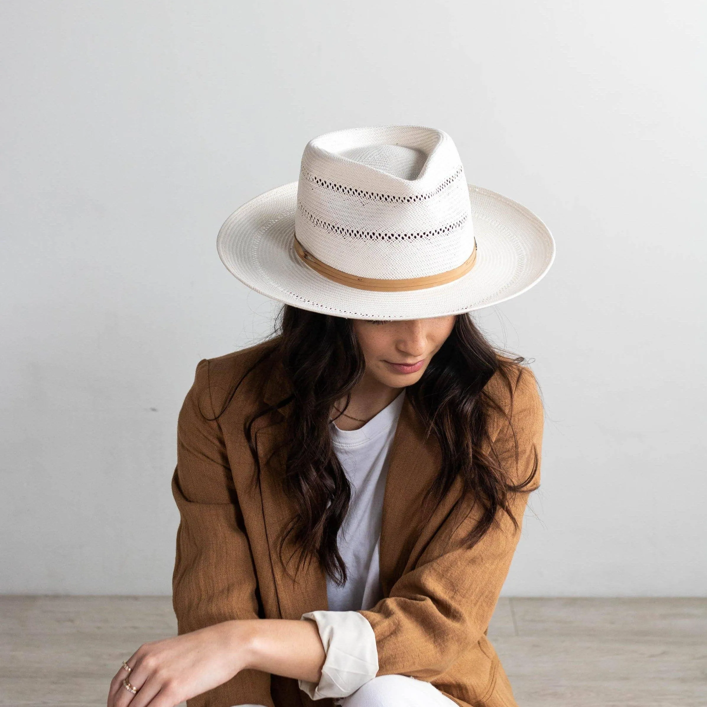 Arlo Straw Teardrop Fedora: Size 59 M/L / Honey