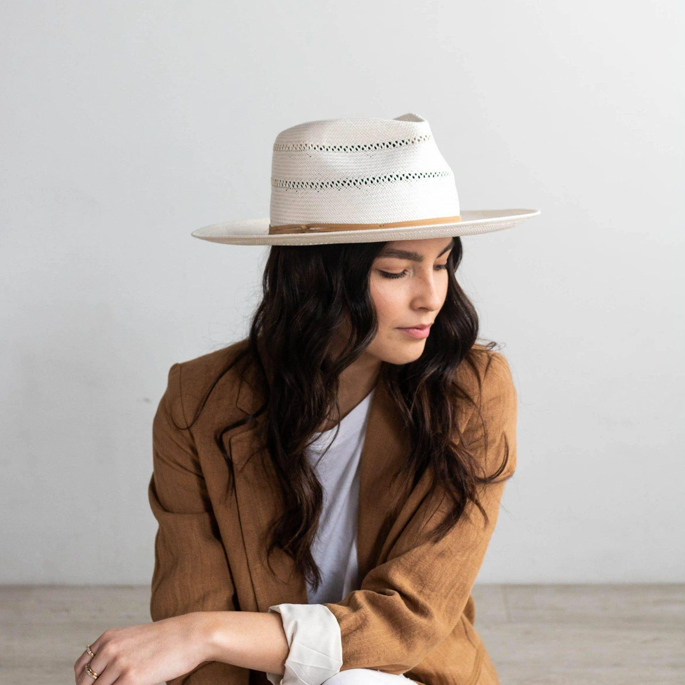 Arlo Straw Teardrop Fedora: Size 59 M/L / Honey