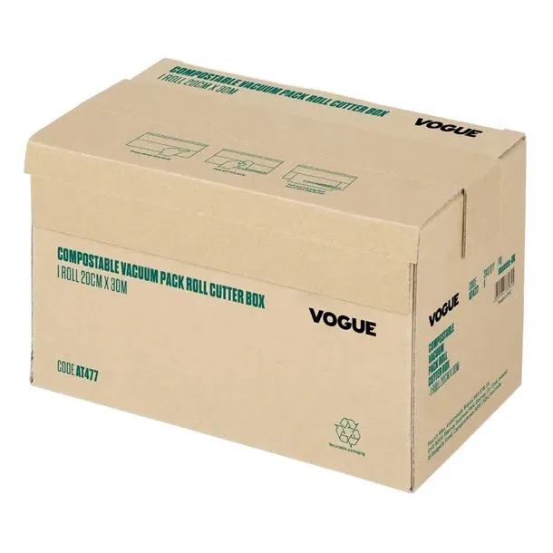 AT477 Vogue Compostable Vacuum Pack Roll Cutter Box 20cm x 30m