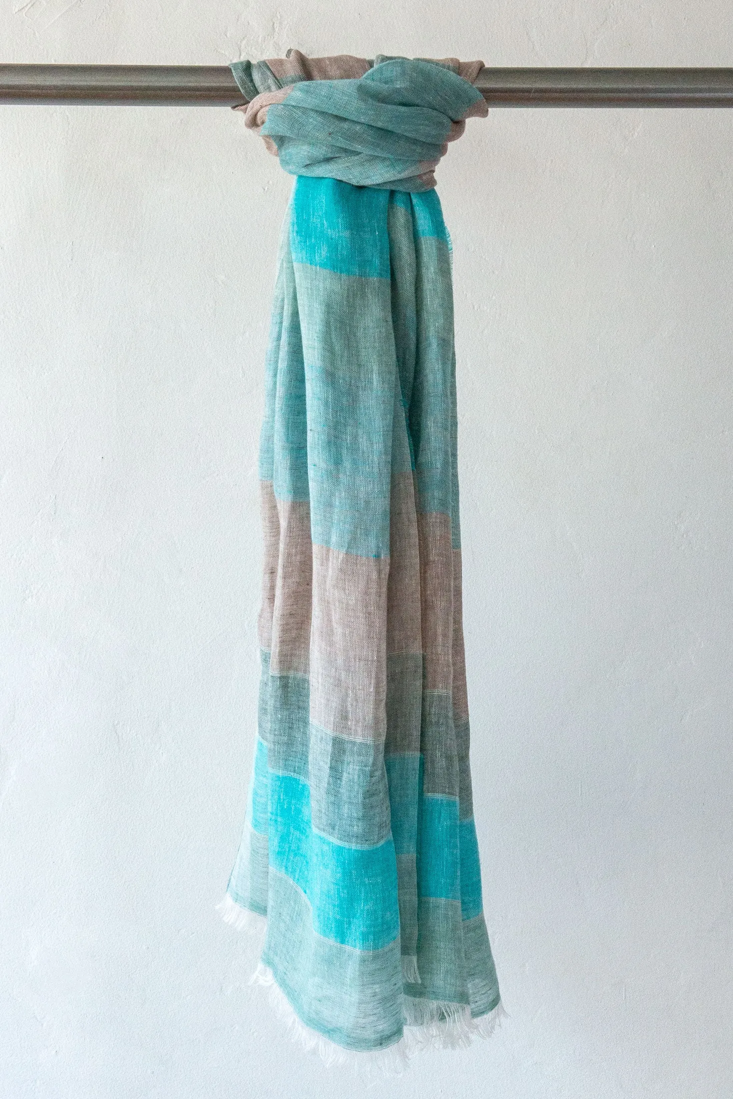 Big Stripe Linen Scarf