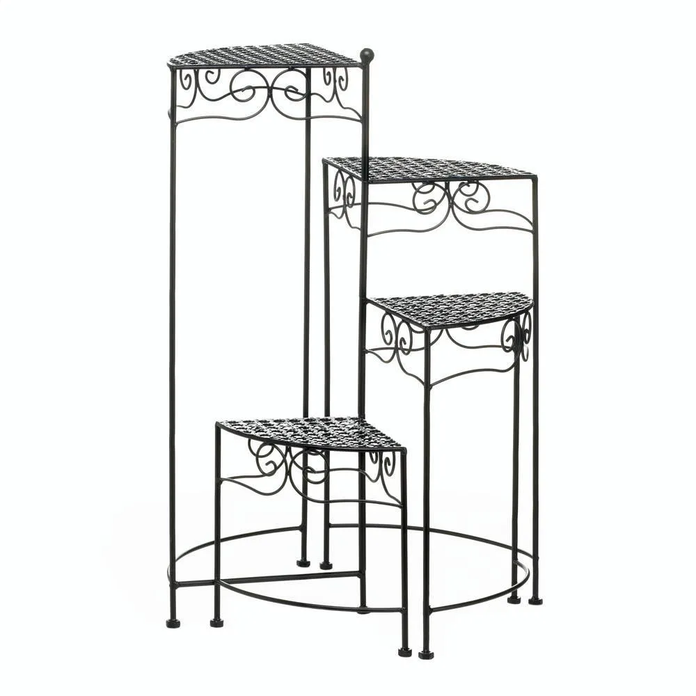 Black 4-Tier Metal Plant Stand