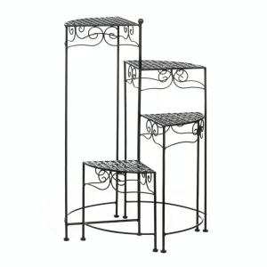 Black 4-Tier Metal Plant Stand