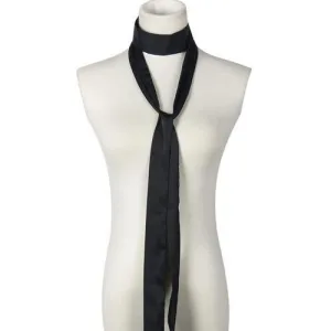 Black Plain Silky Skinny Scarf