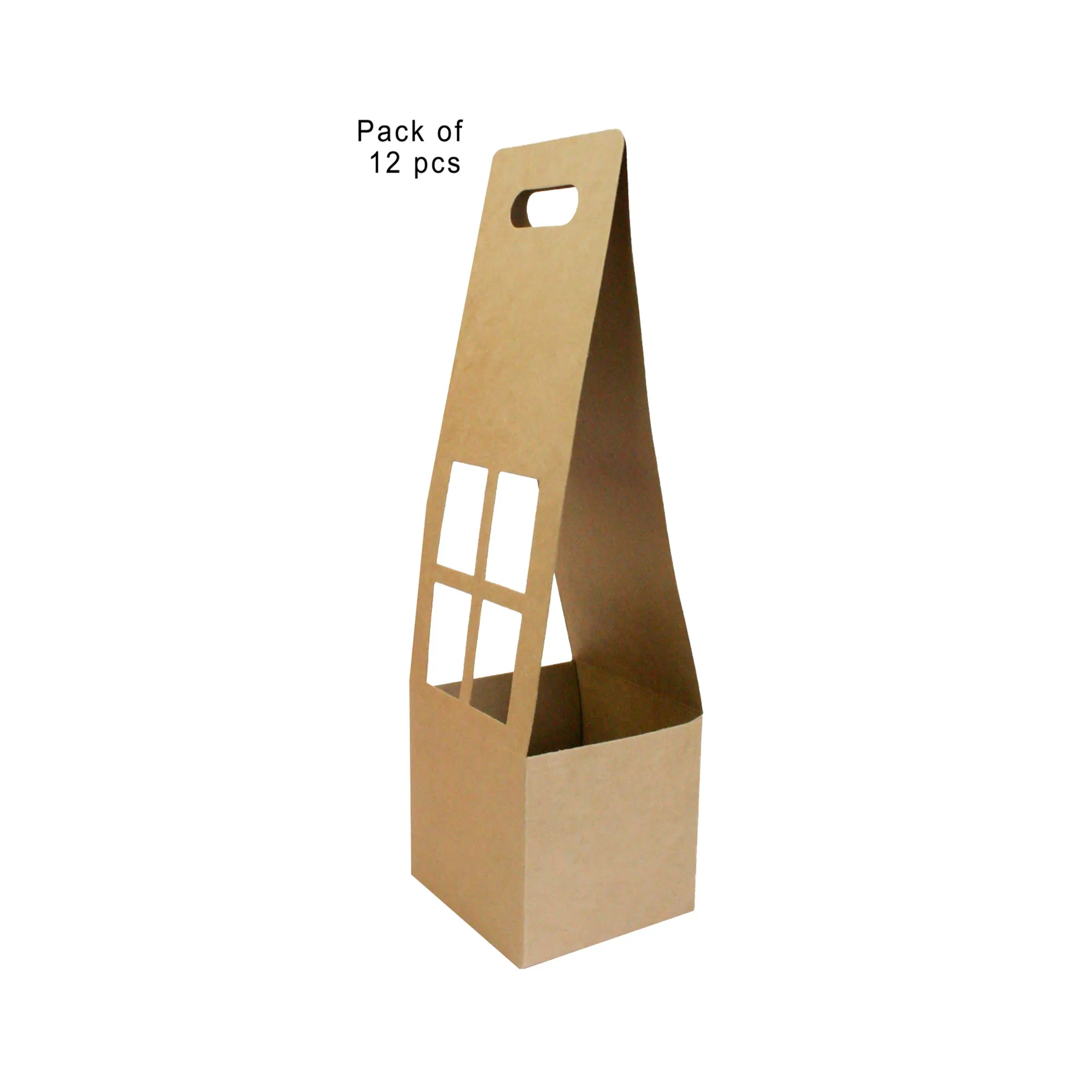 Brown Flower/Plant Carrier Boxes (Pack of 12)