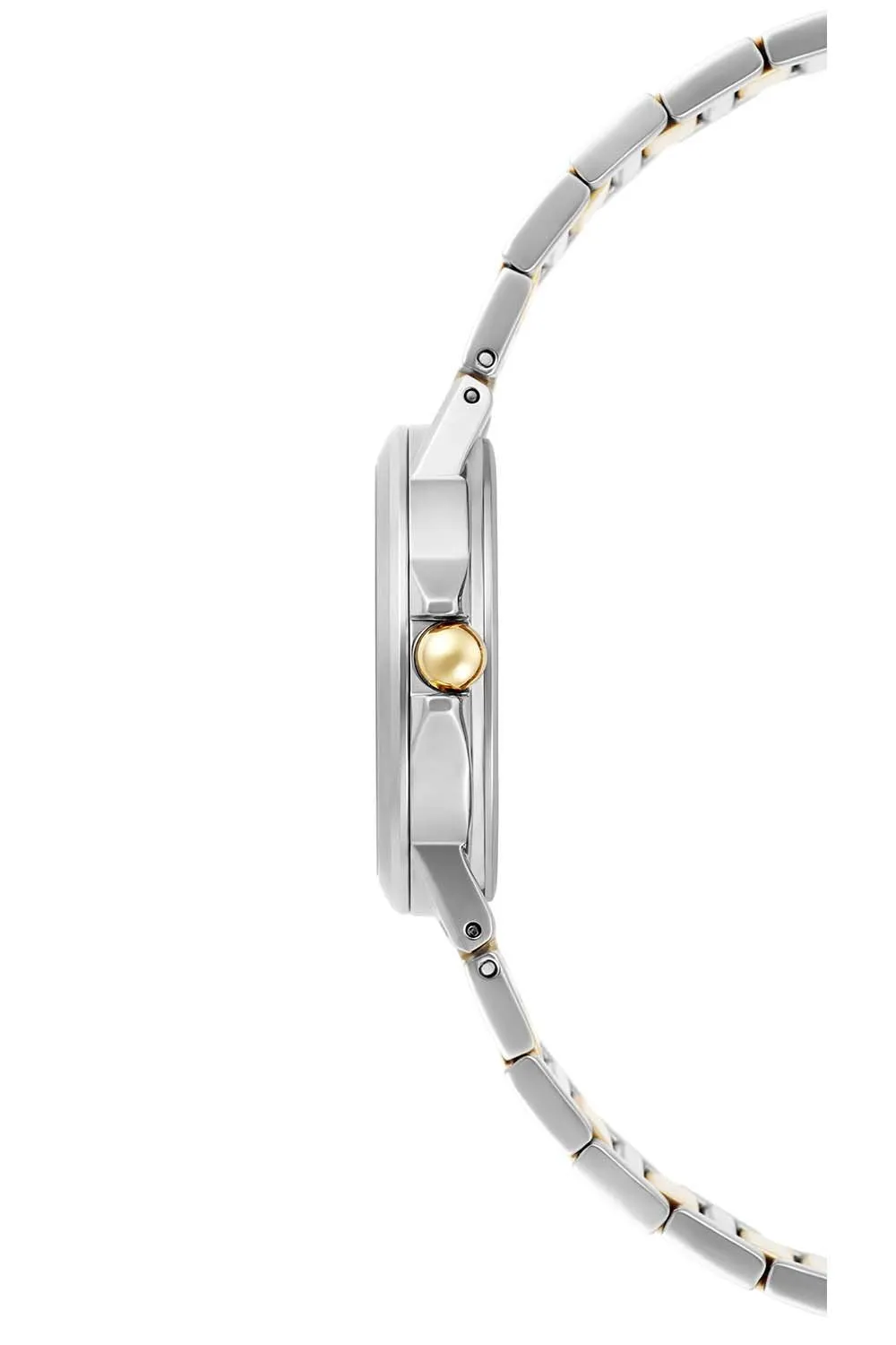 Cali Two Tone Stud Strap Gold Plated Bracelet Watch, 36MM