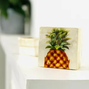 Capiz Shell Trinket Box 6, Pineapple