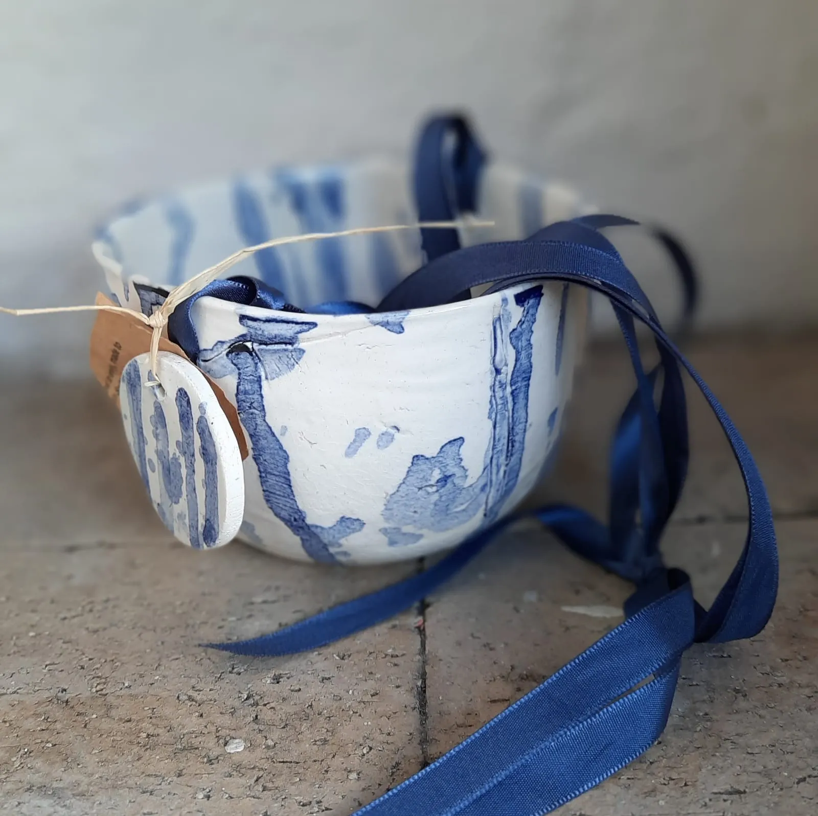 Ceramic Hanging Planter - Delft (medium)