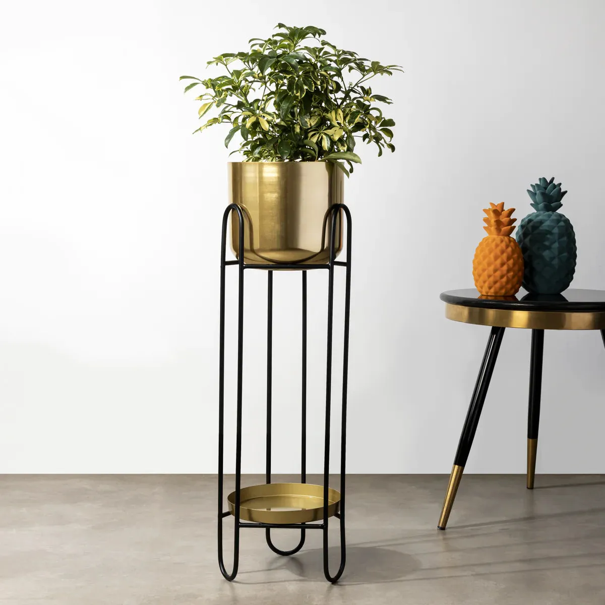 Contemporary Black And Bronze Vibrant Planter - Big