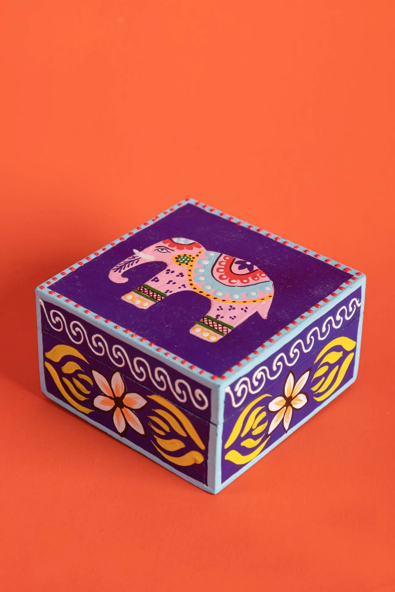 Elephant Hand Painted Box