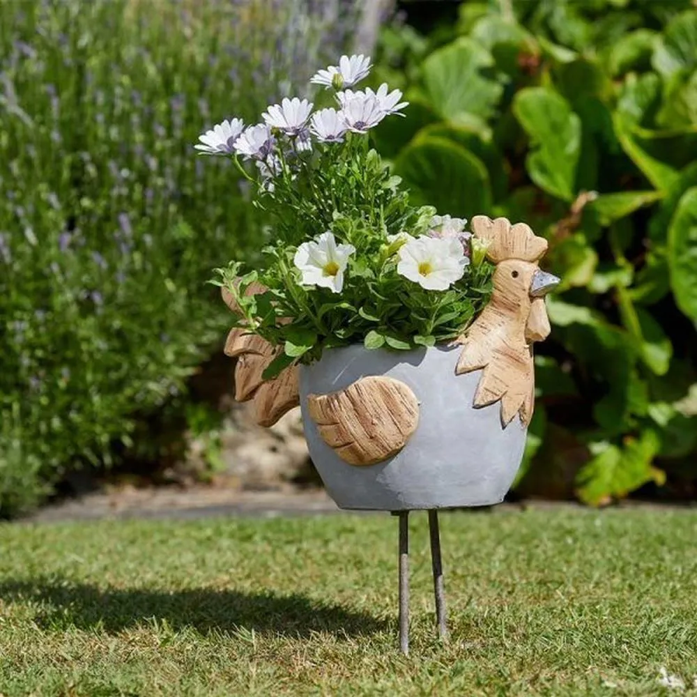 Flamboya 40cm Woodstone Rooster Planter