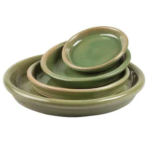 Fully Glazed Saucers Ice Green 12.25in