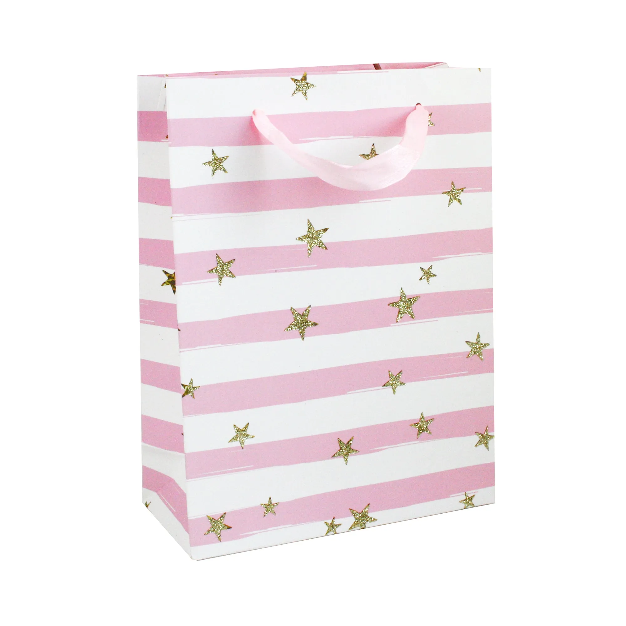 Glittery Stars Gift Bags - Set Of 4, Assorted Colors