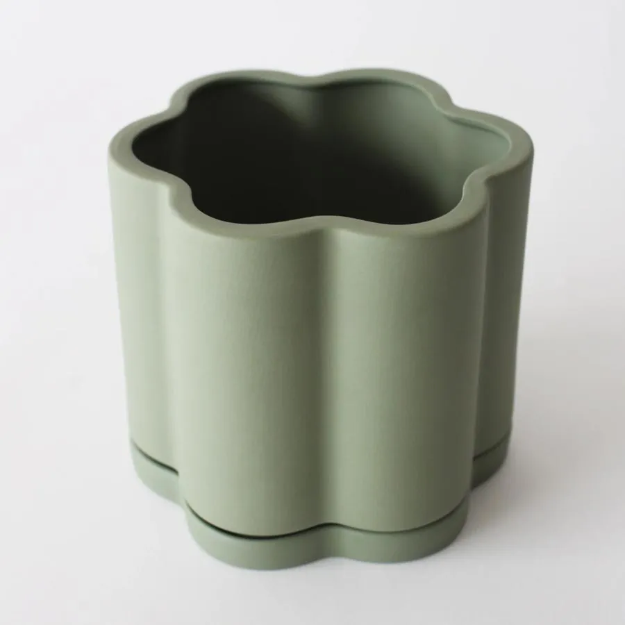 Green Daisy Planter (13.5cm)