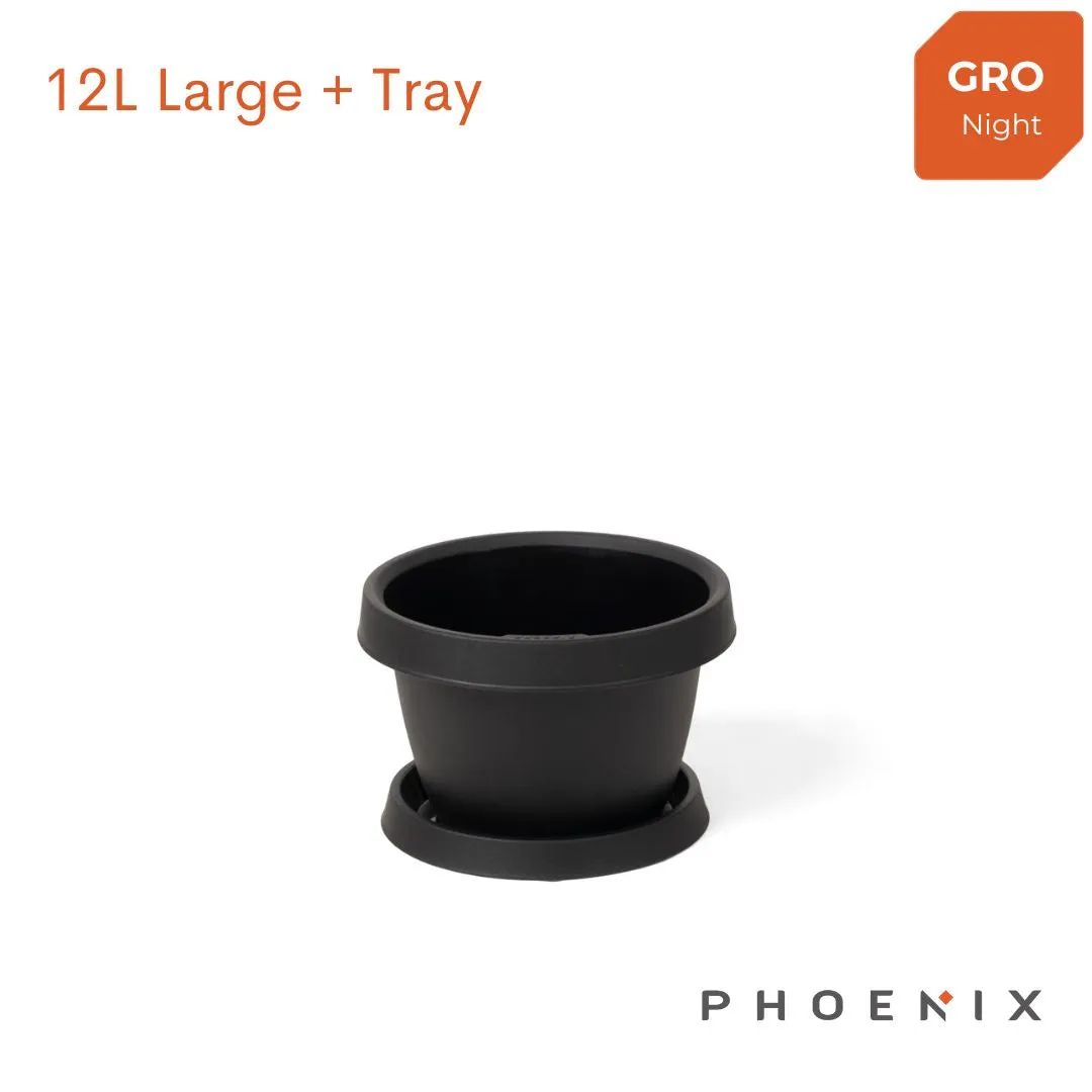 Gro Flowerpot with Tray 12L Large