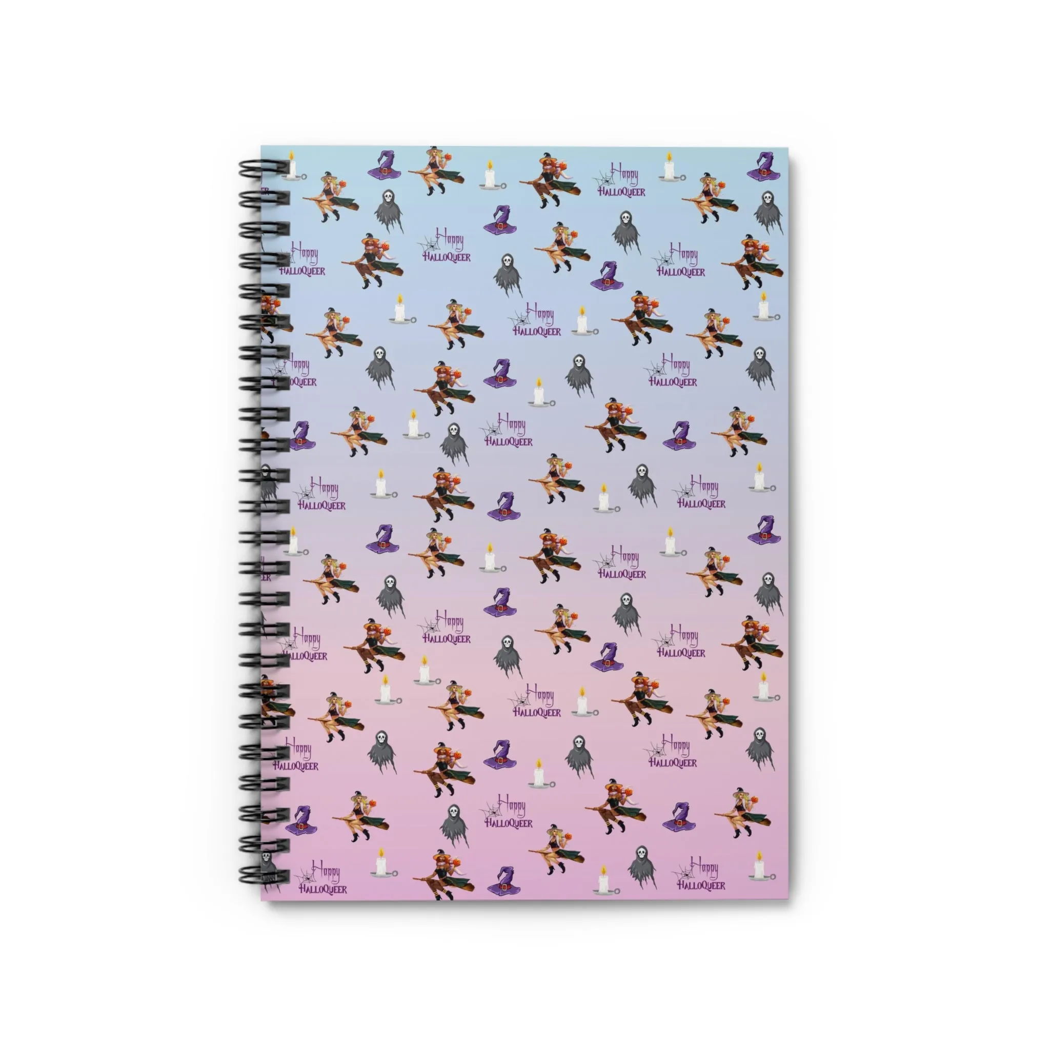 Halloween/ Spiral Notebook - Ruled Line/ Happy HallowQueer - Pattern