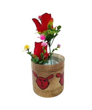 Handicraft bamboo planter gift Home Decoration .