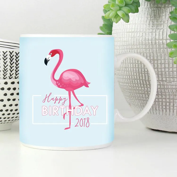 Happy Birthday Flamingo Mug