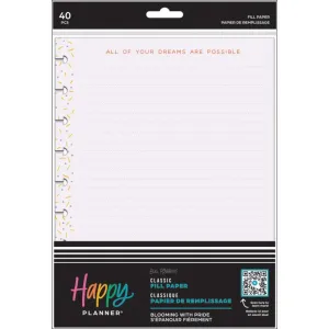 Happy Planner Classic Fill Paper Blooming With Pride