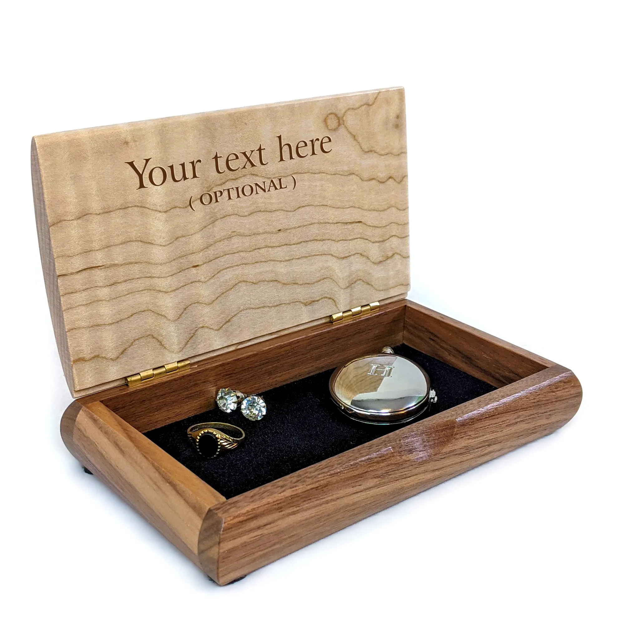 Heart Pencil Sketch - Engraved Valentine's Day Wooden Keepsake Box