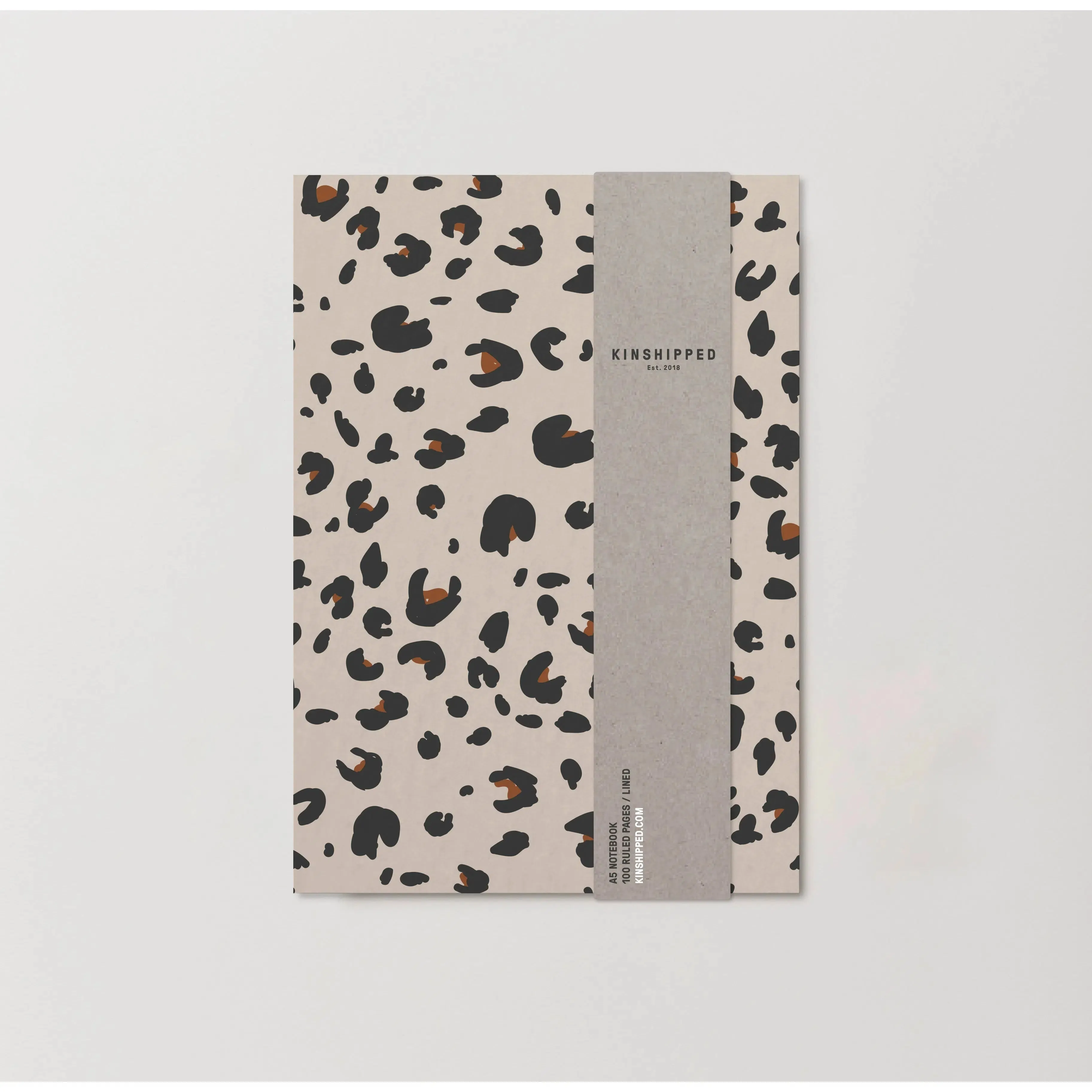 Kinshipped - Cream Leopard A5 notebook