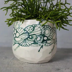 Large Ceramic Planter : Green Seafoam