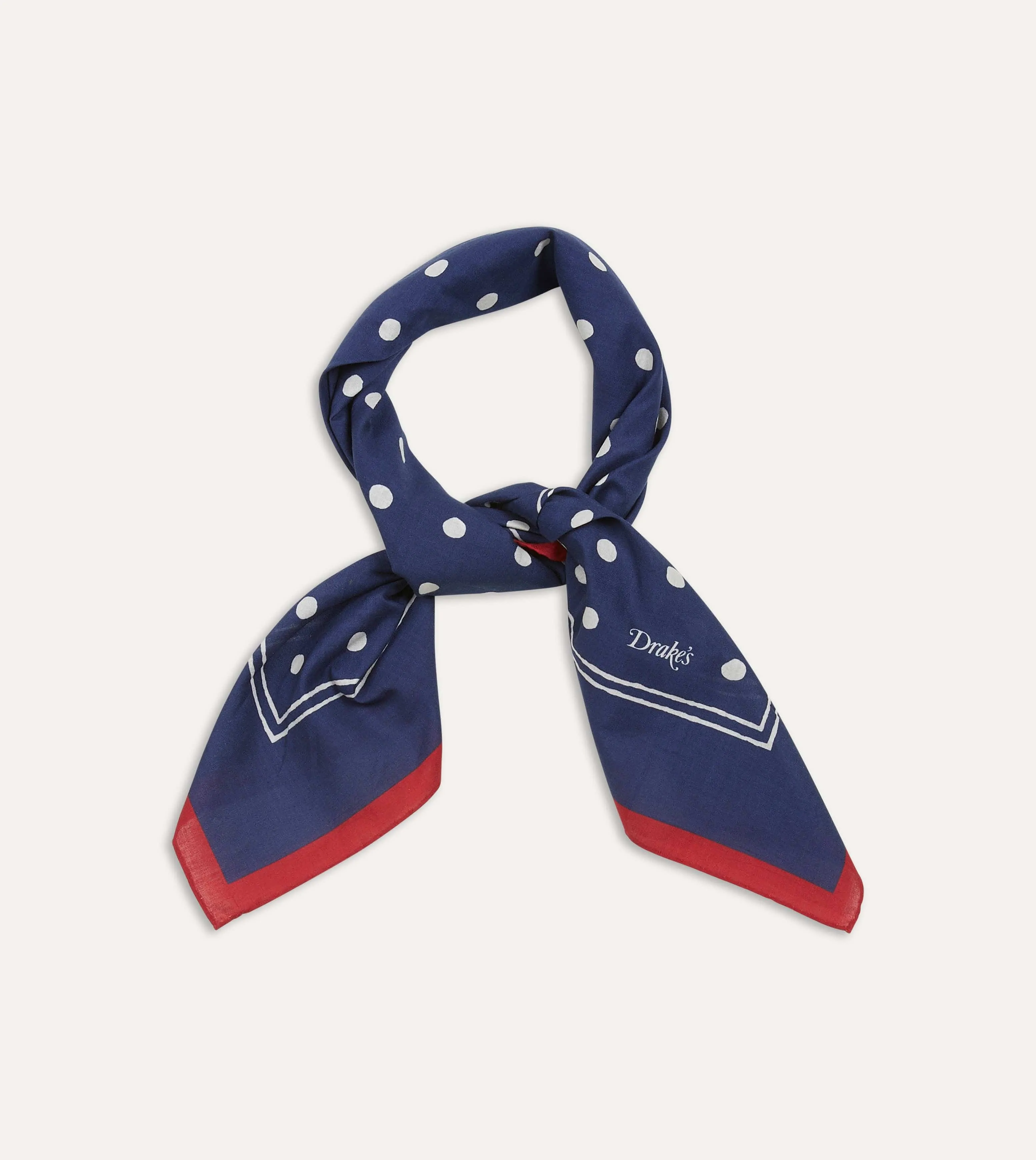 Navy Polka Dot Print Bandana