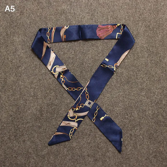 New Small Silk Twilly Scarf Ribbon Hair Band Bags Handle Decoration Bow Tie Multifunction Ribbon For Women Fashion High Quality