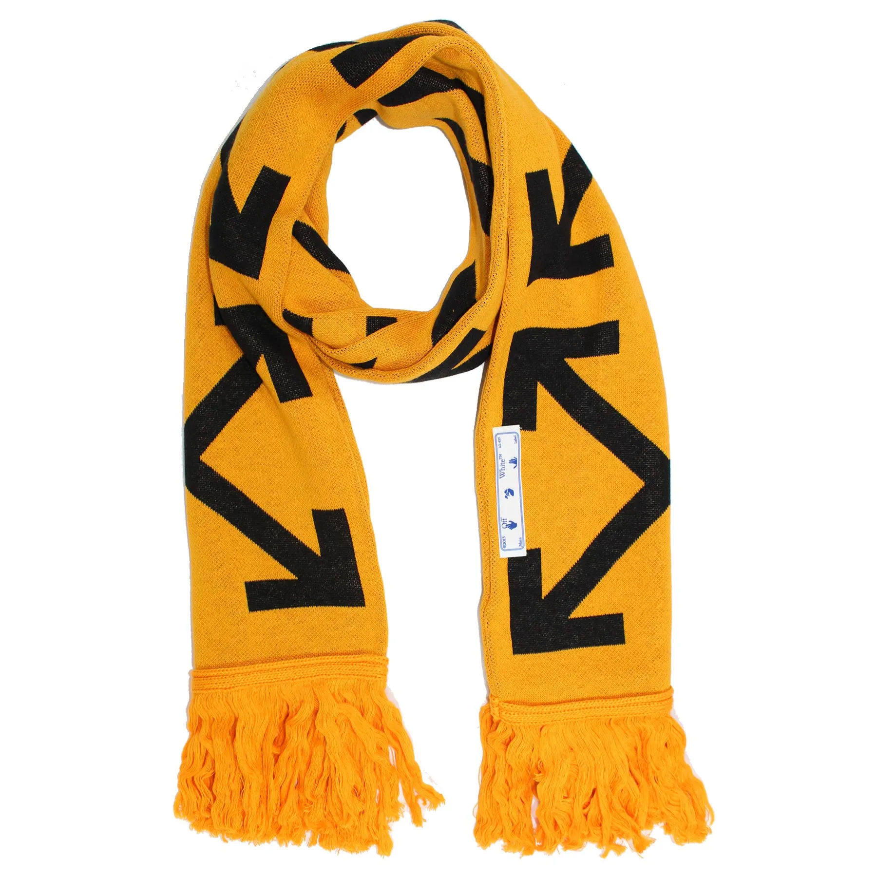 Off-White Scarf Orange Arrow Logo Design Wool Blend Shawl - BLACK FRIDAY SALE