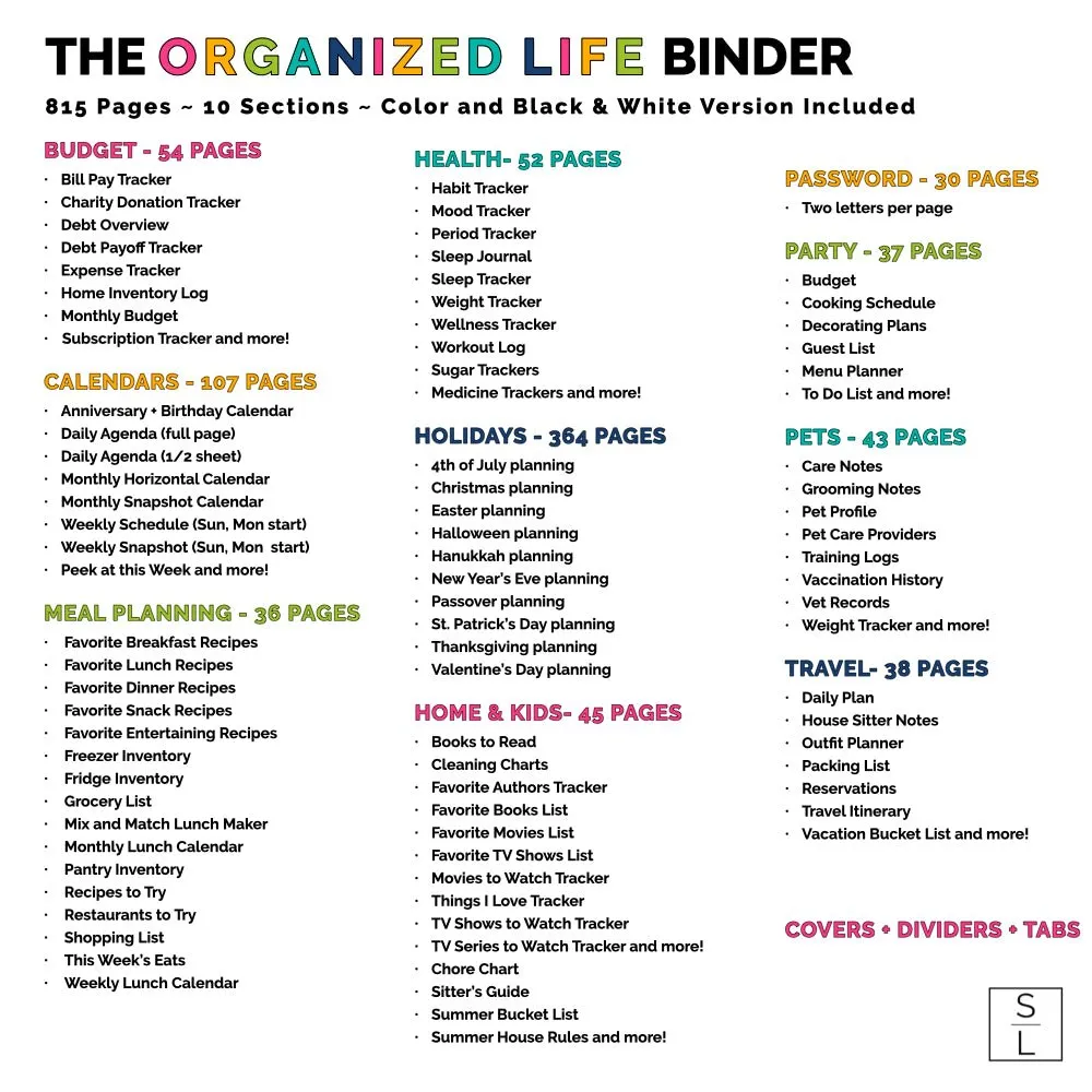 Organized Life Binder