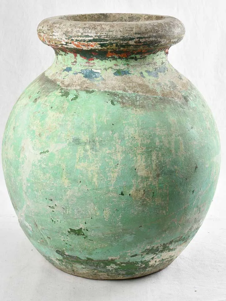 Pair of very large 'olive' Willy Guhl style pots with green patina 27½"