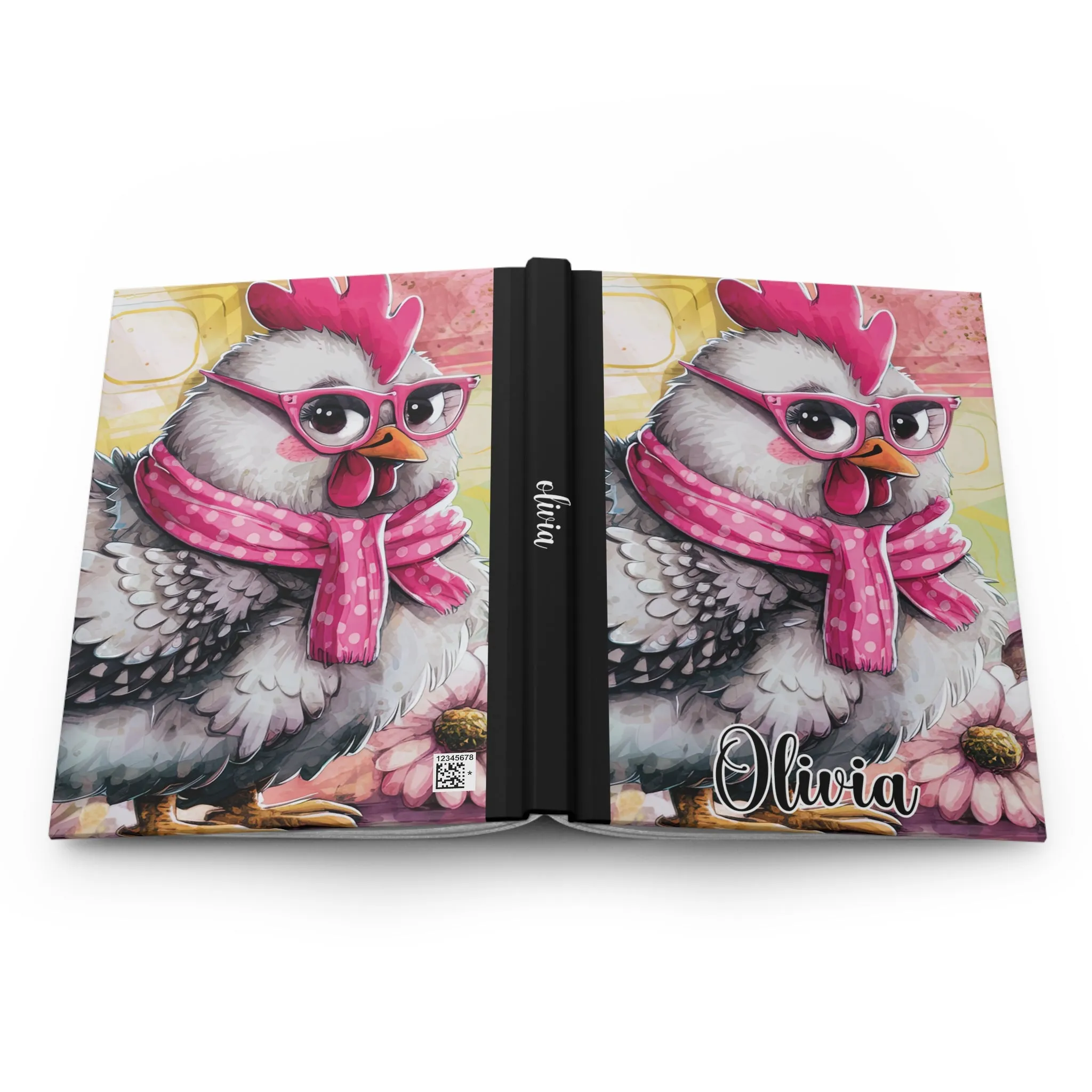 Personalised Hardcover Journal Matte, Chickens, awd-1714