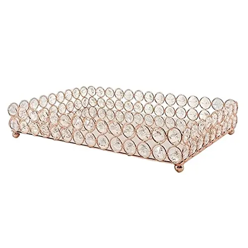 Pinakine® Mirrored Fruit Vanity Tray Storage for Wedding Wine Restaurant S Rose Gold|70041224PNK