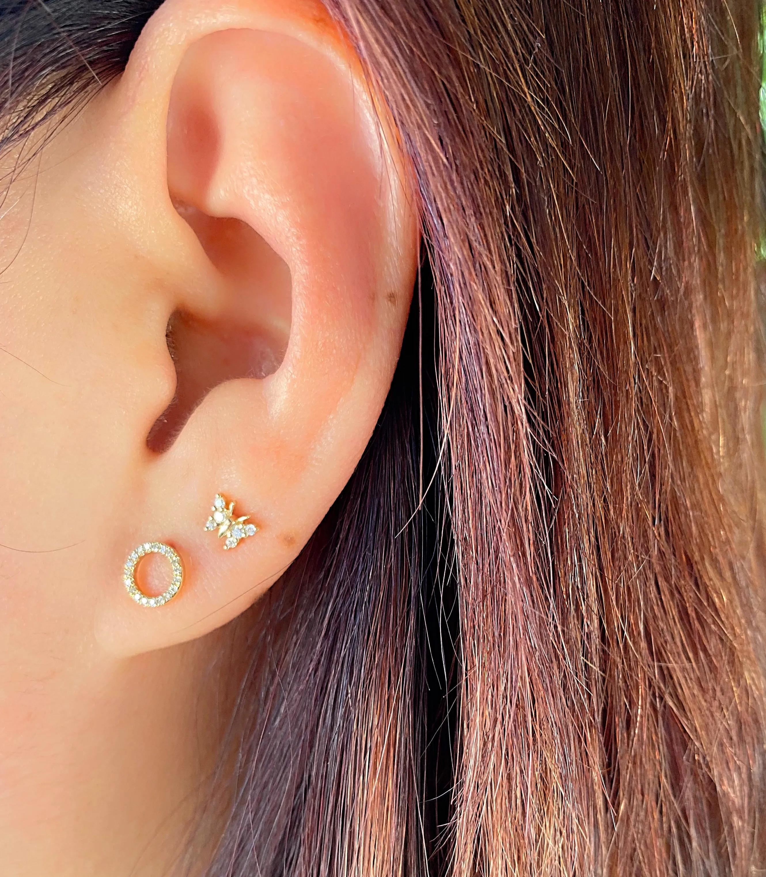 Pink Circle Studs