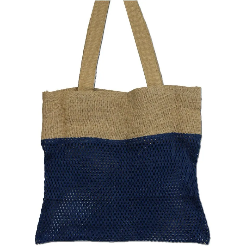 Pure Soft Jute and Cotton Mesh Bag - Reusable Natural Shopping Bag