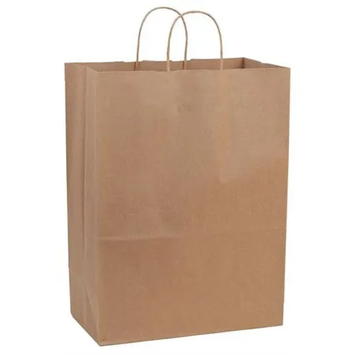 Recycled Natural Kraft Shopping Bags. - 10.00" x 7.00" x 12.00"