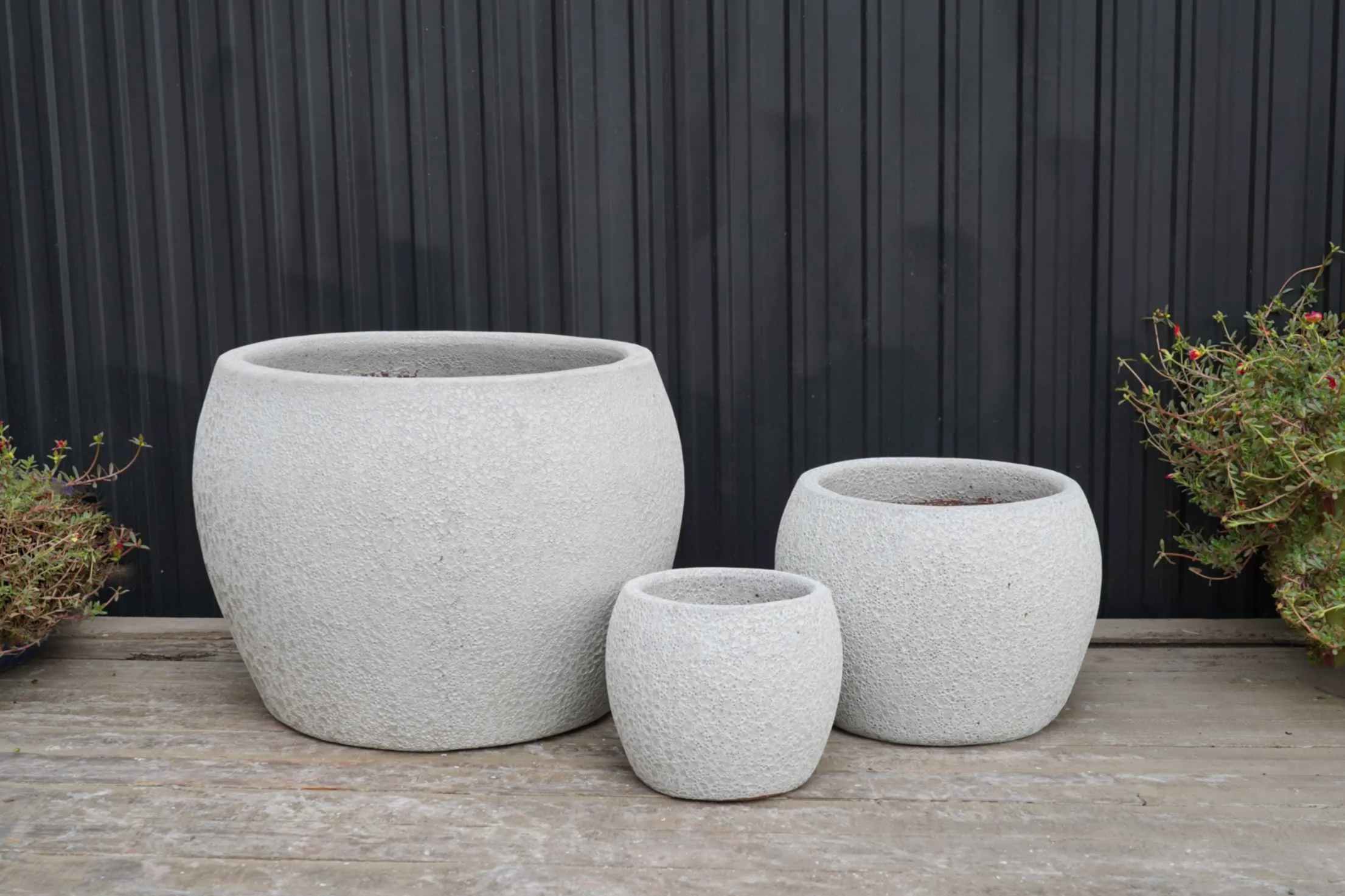 Round White Plant Containers - Perfect for Round Pot Painting Ideas | Modern White Planters |(set of 3)