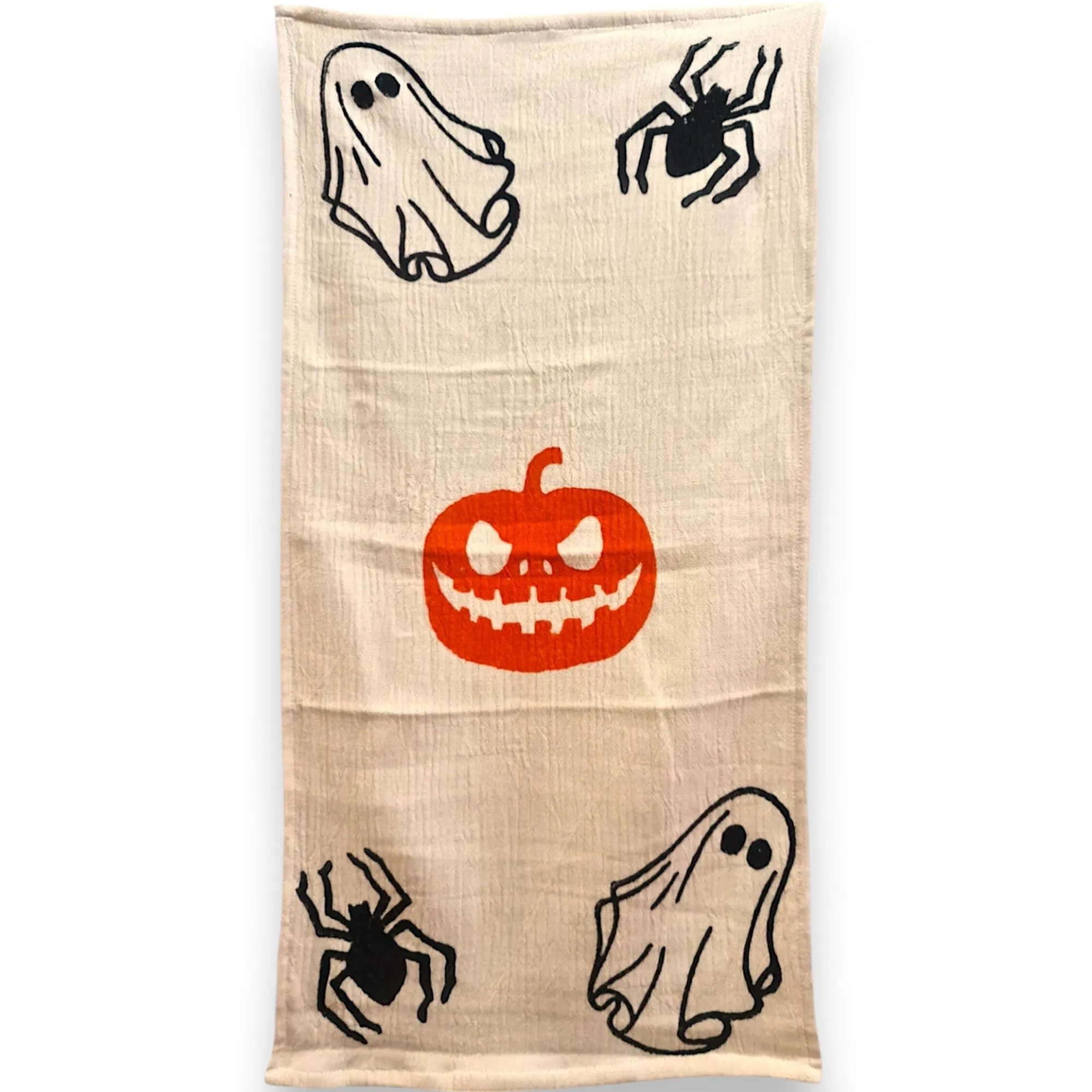 Spooky & Stylish Halloween Block Print Turkish Hand Towel